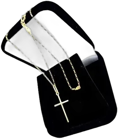 Men's Chain in 18k Gold 60cm Golden Crucifix Pendant