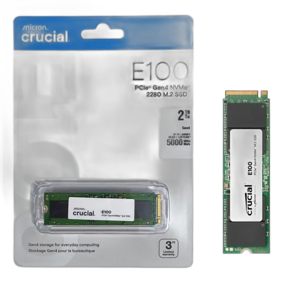 Crucial NVMe E100 2TB CT2000E100SSD8 PCIe Gen4 Green