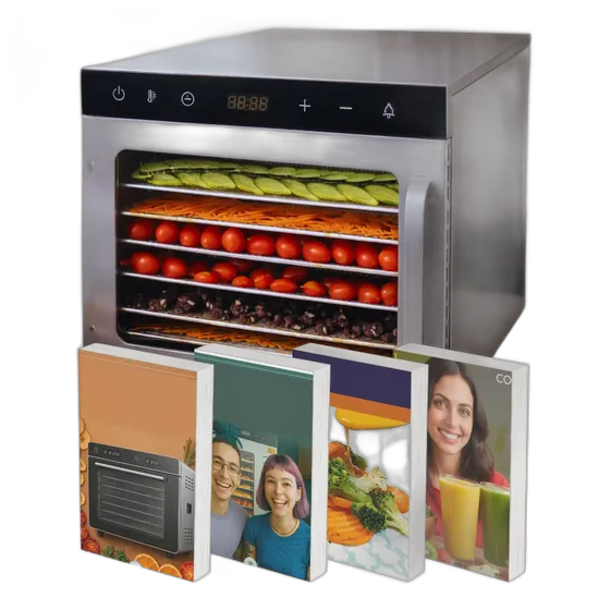 Industrial Food Dehydrator 6 Trays + 4 Free E-books Gray
