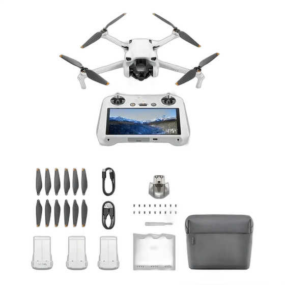 DJI Mini 3 Fly More Combo Drone with RC, 3 Batteries, 4K, Grey