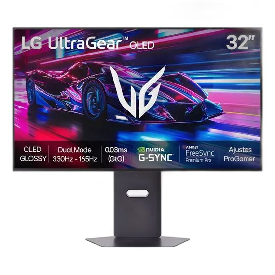 E9 LG UltraGear OLED 32GX850A GX8 Monitor 4K UHD 32" with Dual Mode (165Hz FHD 330Hz), 0.03ms (GtG), DisplayHDR True Black 400
