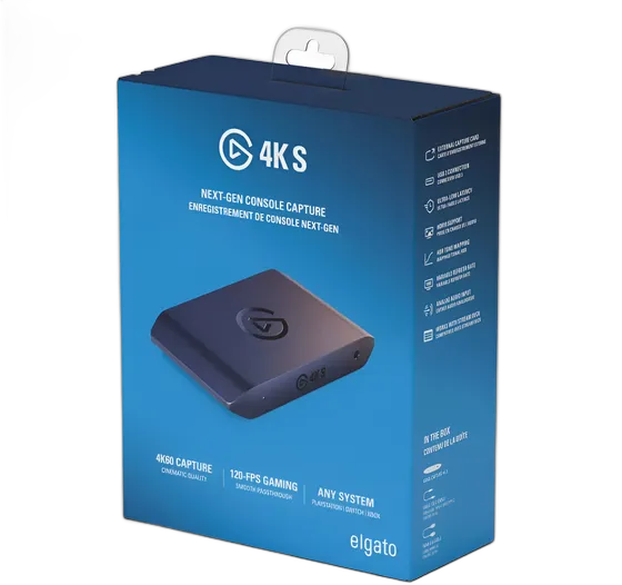 Elgato 4K S Capture Card 4K60 HDR10 Near-Zero Latency Black