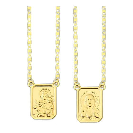 Scapular Piastrine Chain 60cm 18k Gold 750 Yellow Color Aqua Jóias
