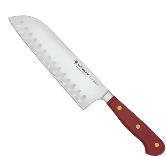 Wüsthof Classic Color Santoku Knife, 7 in., with Grooves, Stainless Steel