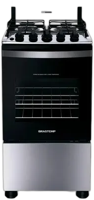 Brastemp 4-Burner Stove Stainless Steel BFO4NBR - Dual Voltage Gray/Black 127/220V
