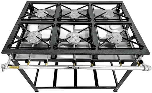 Industrial High Pressure Stove 6 Burners Luxury 30x30 + Gas