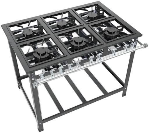Industrial Low Pressure Stove 6 Burners Cast Iron 30x30