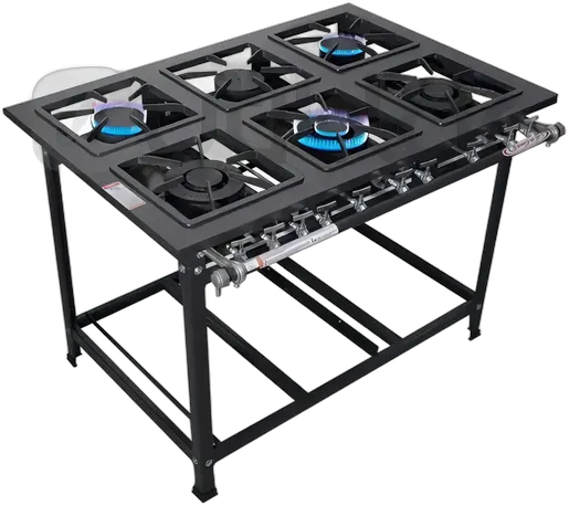 Itajobi Industrial Stove 6 Burners Low Pressure Gray/Graphite
