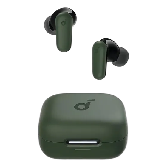 Soundcore P30i by Anker Bluetooth 5.4 Headphones, Adaptive Noise Cancelling, Powerful Bass, 45H Playback, 2-in-1 Case with Phone Stand, IP54, TWS Wireless Earbuds, Green