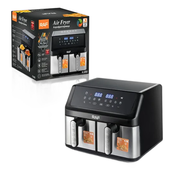 Dual Air Fryer with Touch Screen Oil-Free 9