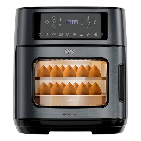 Electric Air Fryer WAP Oven Digital Black Stainless Steel 12 Liters with Non-stick Coating