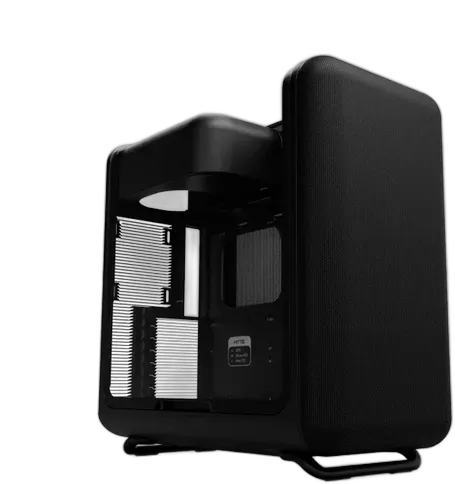 Hyte X50 Pitch Black Mid Tower Gaming Case in Black