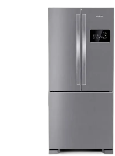 Brastemp BRO85AK French Door Frost Free Refrigerator, Inverter, Stainless Steel