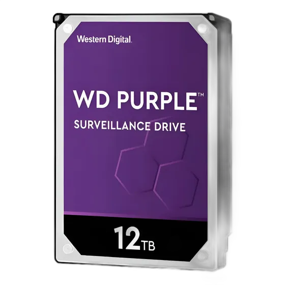 Western Digital WD Purple 12TB SATA3 HDD for Intelbras CFTV Surveillance, WD121PURP-74B5SY0, Purple
