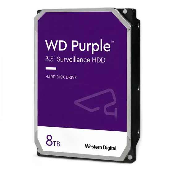 WD Purple Surveillance 8TB Hard Drive WD85PURZ, Western Digital, 3.5-Inch, 5640RPM, 256MB Cache, DVR SATA 6Gb/s