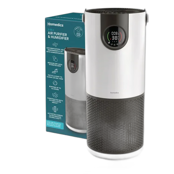 Homedics 2-in-1 Cool Mist Humidifier and Purifier Brown