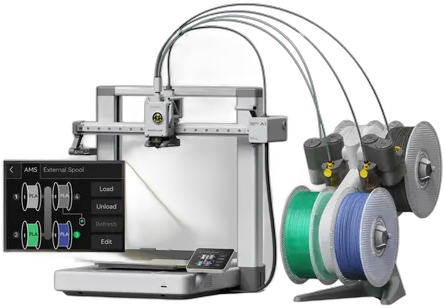 Bambu Lab A1 Combo AMS Lite 3D Printer, 4-Color Printing, Silver