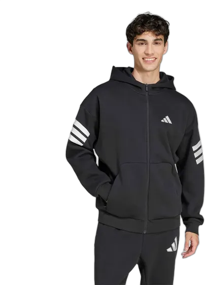 Adidas Men's Hooded Sweatshirt Jacket 3 Stripes Future Icon