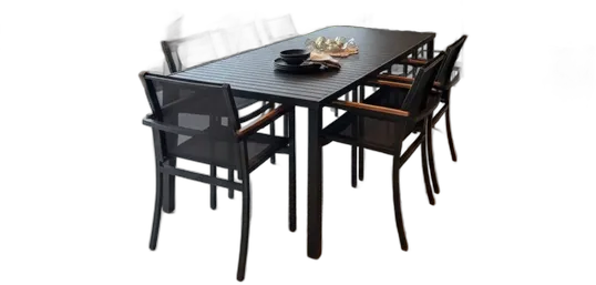 Amélia Slatted Table Set with 8 Chairs, Garden/Pool Dining Set