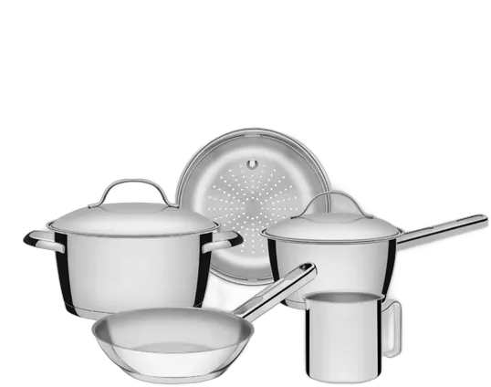 Stainless Steel Cookware Set 5 Pcs Allegra