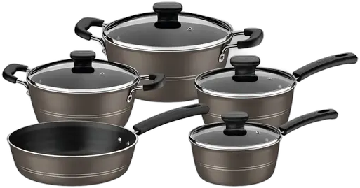Non-Stick Cookware Set 5 Pcs Sicília Tramontina Hazelnut