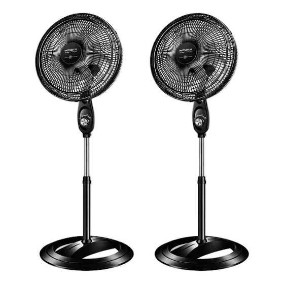 Mondial 2-Pack 40cm Pedestal Fans Black