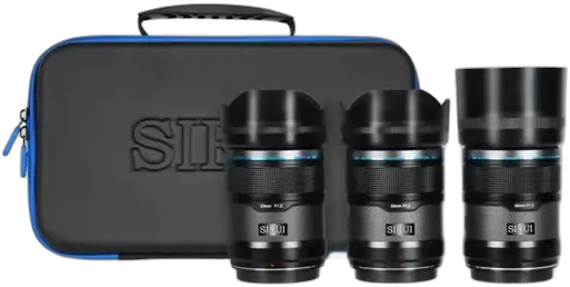 Sirui F1.2 3-Lens Kit for Sony APS-C, 23mm 33mm 56mm, Sony E-mount, Black
