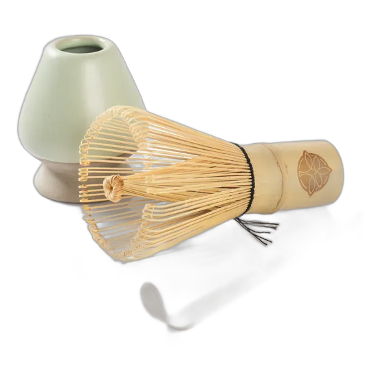 Kit 3 Pieces Matcha Ceramic Bamboo Whisk Chasen Holom