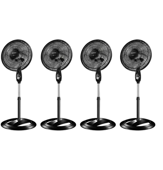 Mondial Kit of 4 Pedestal Fans 40cm Black