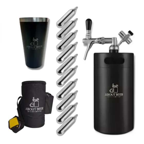 About Beer Portable Vacuum Thermal Keg Draft Beer Kit, 5 Liters