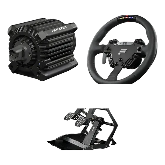 Kit Fanatec Base ClubSport DD+ 18nm QR2 + Wheel ClubSport RS + Pedals V3 Inverted PC Ready to Ship
