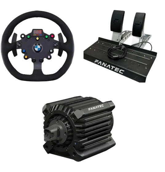 Kit Fanatec Base ClubSport DD+ 18nm QR2 + Wheel ClubSport BMW M3 GT2 + Pedals CSL USB PC Ready to Ship