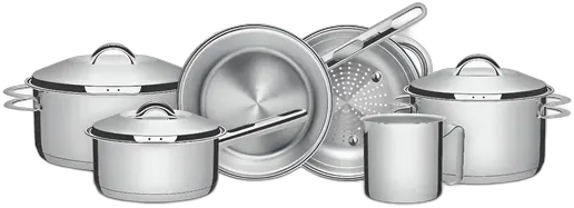 Solar Cookware Set Kit 6 Pieces with Triple Bottom and Stainless Steel Lids Tramontina