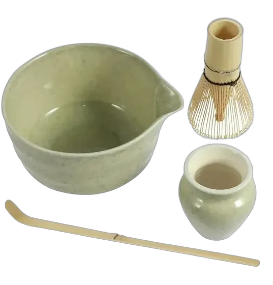 Matcha Kit 4 Pieces With Ceramic Bowl Tea La Vie Presentes Green