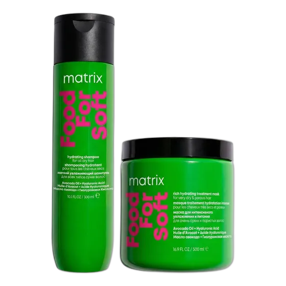 Matrix Kit: Soft Moisturizing Hair Mask 500ml + Vegan Shampoo Hydration for Dry Hair Food For Soft 300ml