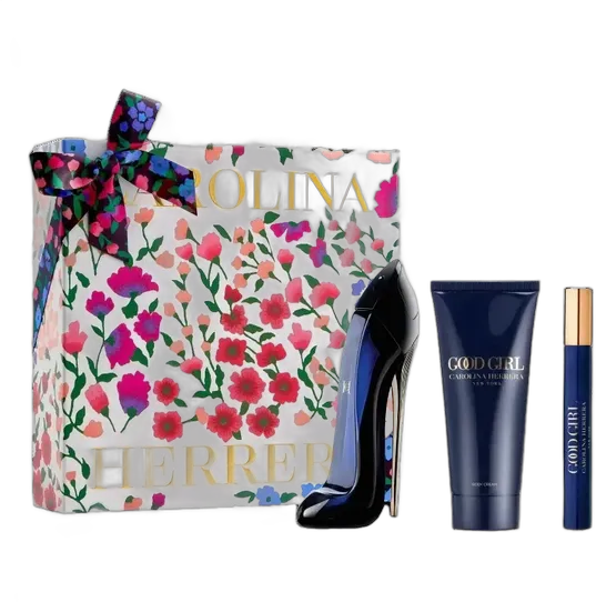 Carolina Herrera Gift Kit Women's Perfume Good Girl Eau De Parfum 80ml + Body Lotion 100ml + Travel Size Miniature Perfume 10ml