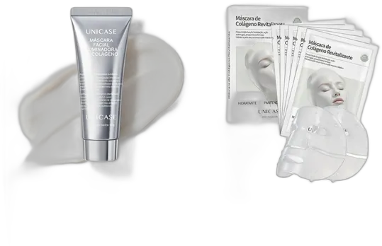 Skincare Kit: White Tube Facial Mask + Collagen Facial Mask 6 Pieces