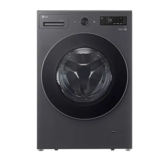 LG Smart Washer Dryer 16kg Black Stainless Steel with AIDD Black