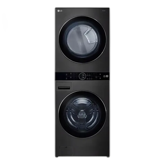 Smart Washer Dryer LG Washtower 17kg Brushed Steel Black