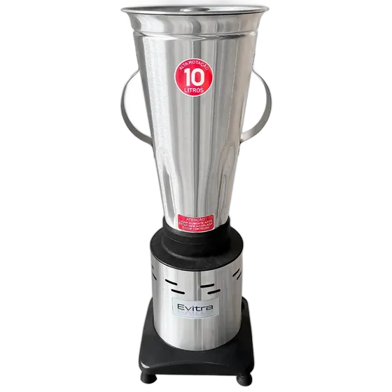 Industrial Blender 10 Liters High Speed 1400W Evitra Professional Stainless Steel Juices Smoothies Shakes Broths Silver