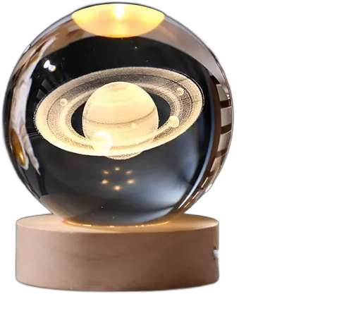 Globe Lamp In Glass 3d Decoration Saturn Galaxy