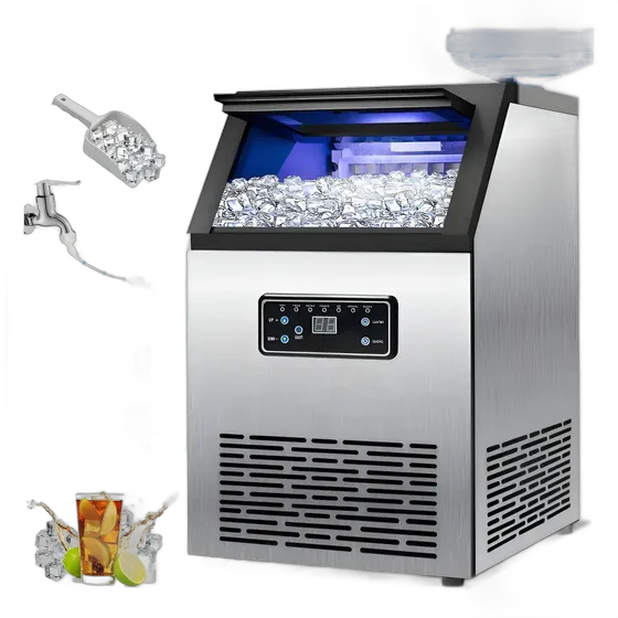 Commercial Ice Maker 60kg Stainless Steel Color 230W 127V Gray