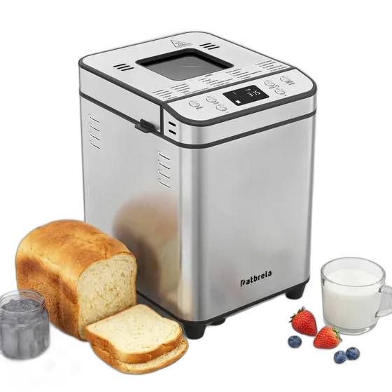 Electric Bread Maker 600W 950g 25 Programs with 3 Crust Options and 3 Sizes, Non-Stick, Keep Warm 60min, Silver, 127V
