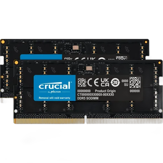 Laptop Ram Memory 32gb 2x16gb Crucial Ddr5 5600mhz Sodimm