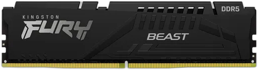 DDR5 RAM Memory for PC 5600MHz CL40 16GB 1x16GB Kingston Fury Beast KF556C40BB-16 Gaming PC Color Black