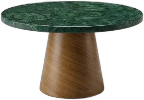 Coffee Table in Guatemala Green Marble MDF Base in Freijó