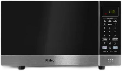 Philco Microwave 28l Black Mirrored Flat Pmo30f 127v
