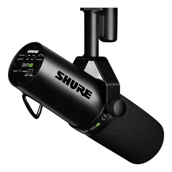 Shure SM7dB Dynamic Vocal Microphone with Built-in Preamplifier, Black