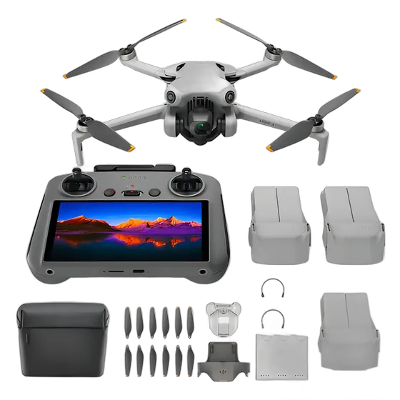 DJI Mini 4 Pro Mini Drone Fly More Combo with 4K Camera Gray 3 Batteries (With Screen)
