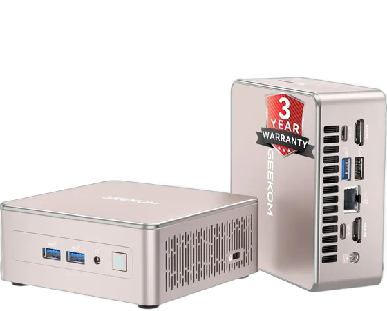 Geekom A5 Mini PC, Ryzen 5 7430U, 16GB, 512GB, 8K, Office, 100-240V AC